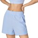 thumbnail image 5 of MKLEKYY Pantalones cortos deportivos para mujer, informales, de verano, para yoga, correr, entrenamiento, con bolsillos laterales divididos, cómodos, elásticos, transpirables y ligeros., 5 of 5