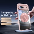 thumbnail image 3 of for Google Pixel 8a Back Case with Lens Protector, Slim TPU Frame Rotating Ring Bracket Magnetic PC Clear Back Anti-Scratch Anti-fingerprint Phone Case for Google Pixel 8a, Pink, 3 of 7