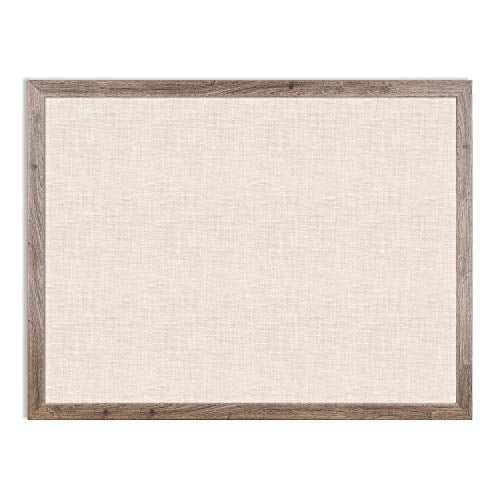 U Brands Linen Bulletin Board, 47" X 35" , Rustic Wood Frame (4894u0001)
