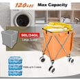 thumbnail image 2 of Wellmax WM99100 Series Folding Shopping Cart with Wheels, Grocery Cart with Removable Canvas with Cover, Lightweight Utility Cart for Groceries and Laundry - Holds up to 120 lbs Orange, 2 of 7