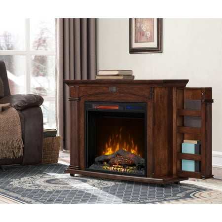 Prokonian Electric Fireplace with 37quot; Mantel SPD15016, Cherry  Walmart.com