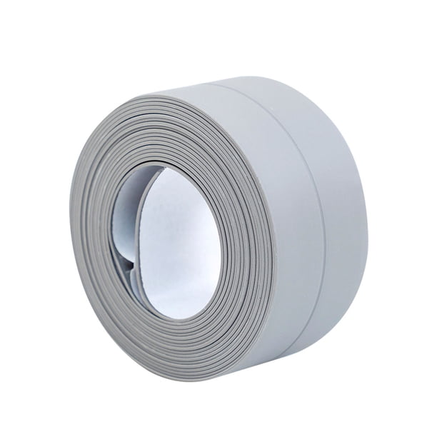 Inteprter Tira de calafateo para pared, cinta de sellado para baño, cocina, baño, borde de pared, resistente al agua, a prueba de moho, pegatina de Decoración del hogar Gris L Inteprter HA000960-03