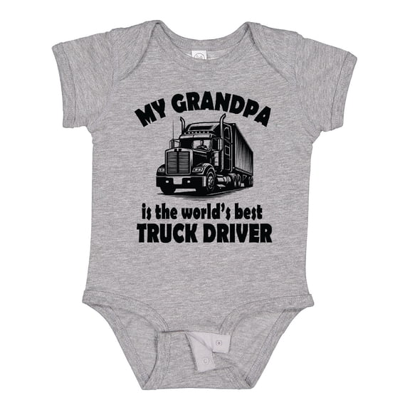 Inktastic Grandpa is Worlds Best Truck Driver Boys or Girls Baby Bodysuit
