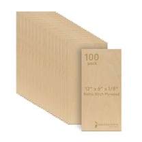 Baltic Birch Plywood, 3 mm 1/8 x 6 x 12 Inch Craft Wood, Box of 100 B/BB Grade Baltic Birch Sheets, Perfect for Laser, CNC Cutting and Wood Burning, by Woodpeckers