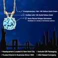 thumbnail image 2 of Gem Stone King 14K Yellow Gold Blue Apatite Pendant Necklace for Women | 0.82 Cttw | Gemstone Birthstone | Round 6MM | With 18 inch Chain, 2 of 6
