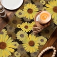 thumbnail image 4 of Table Runner - 70 Inch Long, Spring Daisy Kitchen Dining Table Runner Dresser Scarves, Botanical Brown Yellow Flowers Oil Painting Farmhouse Decor for Coffee Tables Wedding Party Banquet, 4 of 8