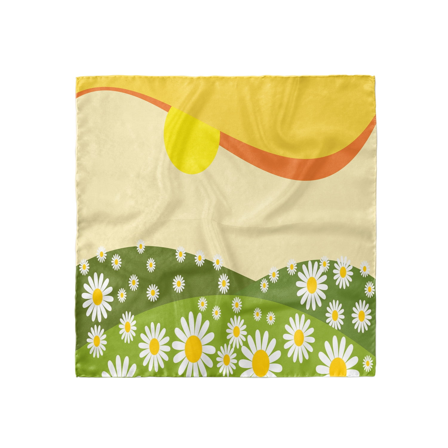 Ambesonne Flower Landscapes Hairscarf Sun and Daisies Head Wrap
