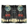 thumbnail image 7 of Yayeee Kitchen Curtains Tier Pair Light Filtering 27"x36" Rod Pocket Short Cafe Window Panel, Red Sitting on The Moon, 7 of 7