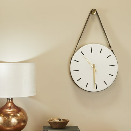 DecMode Stainless Steel Vintage Sleek Hanging Analog Wall Clock 16 W x 16 H