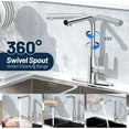 thumbnail image 3 of Pull Down Sprayer Kitchen Faucets, Temperature Digital Display Single Handle Faucet for Kitchen Sink High Arc Pull Out Water Tap with Deck Plate Chrome, 3 of 14