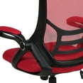 thumbnail image 6 of Flash Furniture High Back Red Mesh Ergonomic Swivel Office Chair with Black Frame and Flip-up Arms, 6 of 15