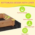 thumbnail image 3 of AKDSteel Wooden Sandbox with Lid & Cover for Kids Ages 4-8, Outdoor Sand Pit with 2 Side Buckets, Bottom Liner, Adjustable Height & Rotatable Canopy - Perfect for Beach, Patio, and Backyard Fun, 3 of 8