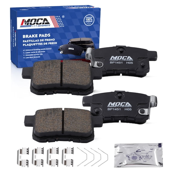 MOCA AUTOPARTS D1451 4x Rear Ceramic Brake Pads Fit for 2008-2017 Honda Accord & 2008-2014 Acura TSX