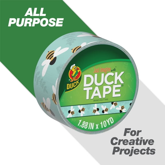 Printed Duck Tape Brand Duct Tape, 1.88 in. x 10 yd., Botanical Bees