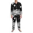 thumbnail image 3 of Naloa Cosmic Landscape Celestial Art Men’s Pajamas Set - Long Sleeve Button Down Sleep Shirt and Pajama Bottoms Sleepwear Set-Medium, 3 of 7