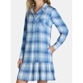 thumbnail image 3 of Time and Tru Women's and Women's Plus Ruffle Hem Mini Shirt Dress with Long Sleeves, Sizes XS-4X, 3 of 5