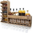 thumbnail image 4 of VigorPro Wall Mounted Wine Rack - Wooden Whiskey Shelf with Stemware Holder & Cork Storage, Home Bar Decor, 4 of 10