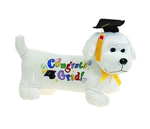 graduation stuffed dog