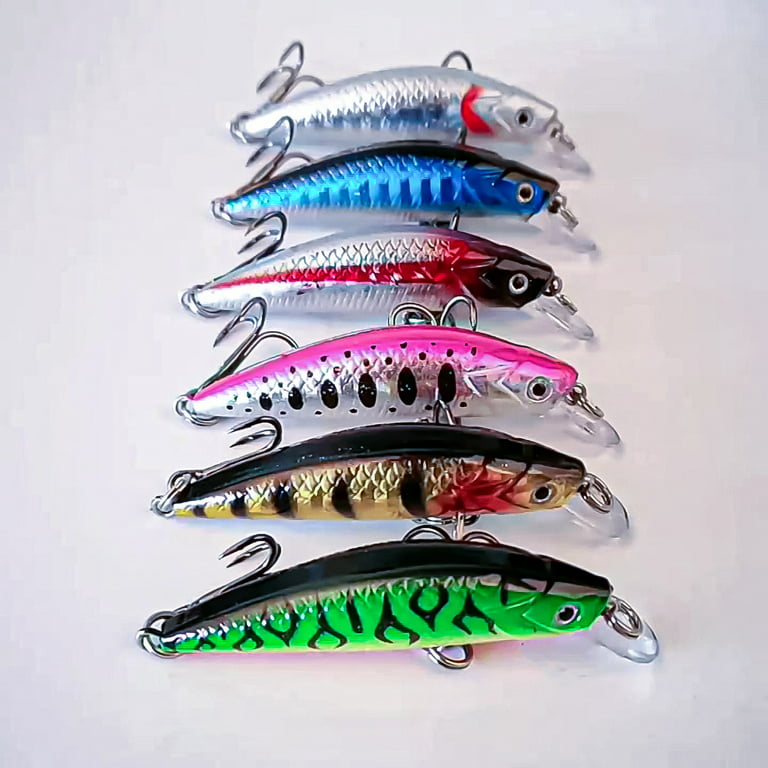 Cheers.US 6g 6cm Fishing Lure Bionic Attractive 6 Colors Big Minnow Lure  for Night Fishing Fishing Soft Plastic Lures Fishing 