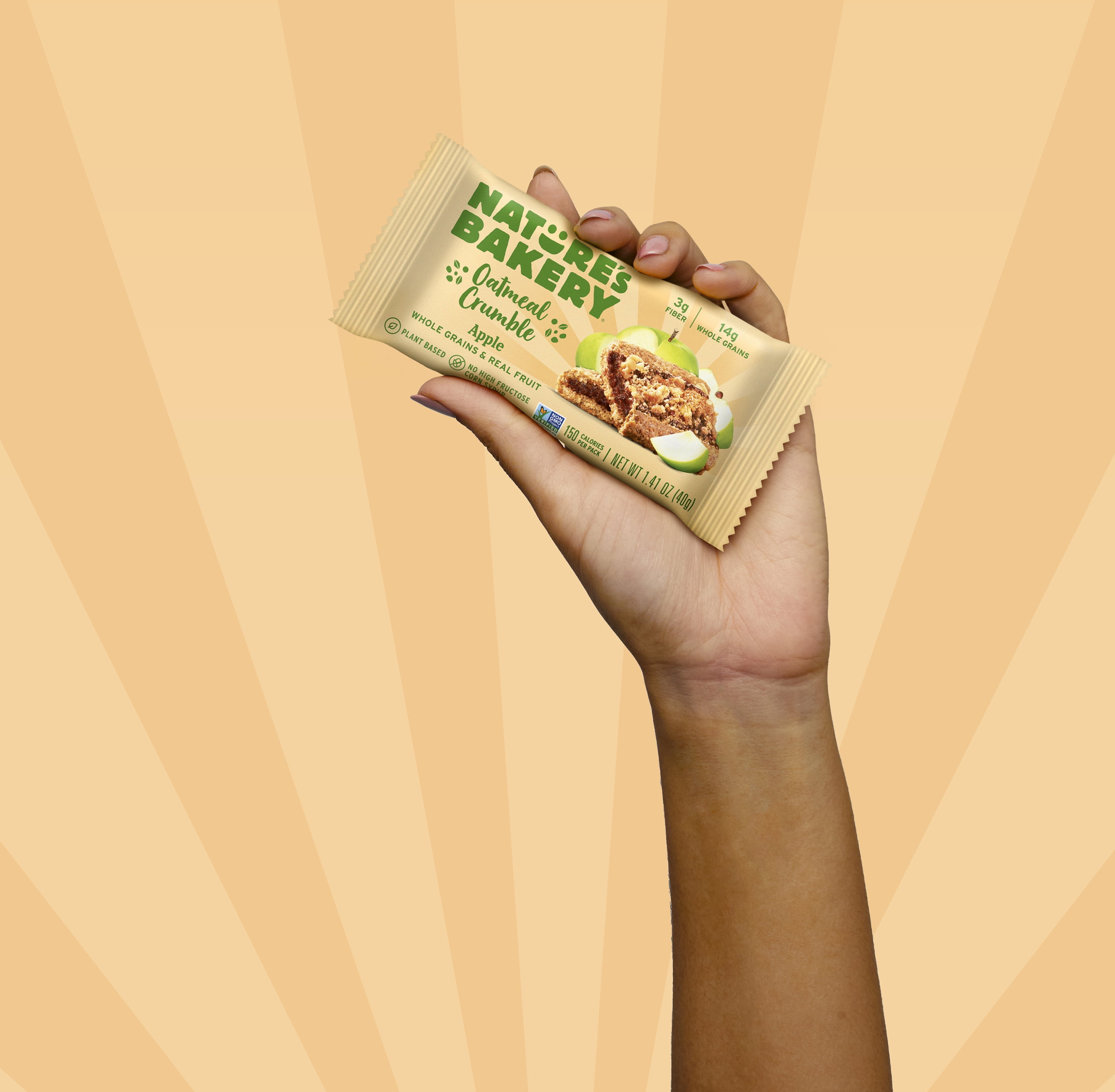 Nature's Bakery Apple Oatmeal Crumble Bars, 1.41 oz Bars, (36 Ct), Vegan, Non-GMO, Plant-Based
