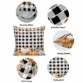 thumbnail image 6 of Throw Pillow Covers, Orange Green Pumpkins Fall Decorative Throw Pillow Covers 18x18 Inch, Thanksgiving Maple Leaf Plaid Square Linen Pillow Cases for Couch/Living Room/Sofa, 6 of 9