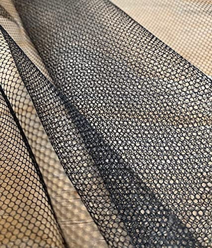White English Netting Mesh Polyester Net Fabric By the Yard (WHITE-2237V-5N)