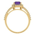 thumbnail image 4 of 1.935 ct Emerald Cut Natural Amethyst Solitaire with Accents Engagement Ring for Women in 18K Yellow Gold, 4 of 5