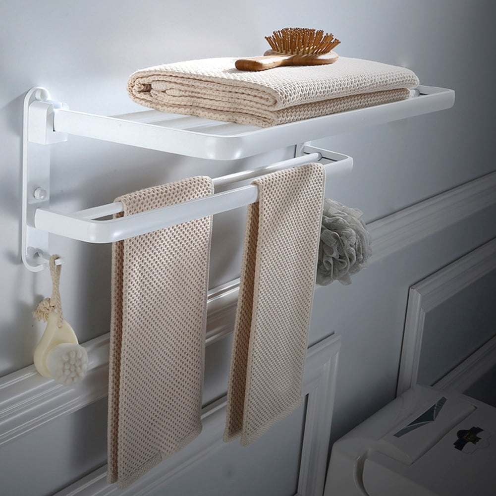 Rdeghly Bathroom Wall Mounted Towel Rack Folding Towel Holder Hanger Shelf With Hook Wall Mounted Towel Rack Folding Towel Rack Walmart Canada