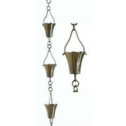 Patina Products 8.5ft. Brushed Stainless Steel Fluted Cup Rain Chain R266