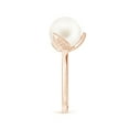 thumbnail image 3 of ANGARA Trillium Freshwater Cultured Pearl Solitaire Ring in 14K Rose Gold for Women | June Birthstone, Birthday, Anniversary, Jewelry Gift for Women | Pearl Ring, 3 of 8