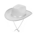 thumbnail image 2 of EHJRE Cowboy Hat Costume Accessories with Chin Strap Casual Comfortable Sun Protection White, 2 of 9