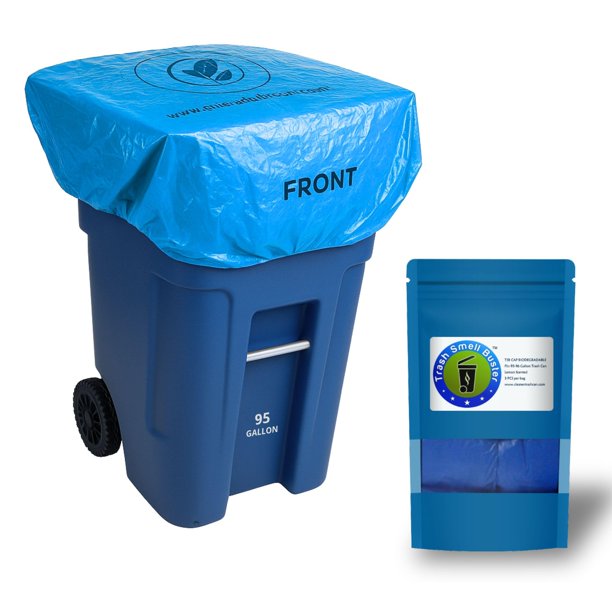Funda para bote de basura Trash Smell Buster, biodegradable, 360 L, paquete de 3