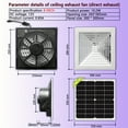thumbnail image 1 of 1pc 17W Solar Ceiling Exhaust Fan - 8/10/12 Inch Ventilation Fan for Kitchen, Bathroom,, 1 of 5