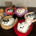 thumbnail image 3 of Simulation Mini Cat Cute Plush Cats with Sound Children Birthday Gifts Creative Imitation Cat Toys Ornaments Home Decoration, 3 of 10
