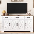 thumbnail image 4 of OUDOSPRS 55" Buffet Sideboard Cabinet with Storage, Modern Farmhouse Coffee Bar with Drawers and Shelves, Wood Buffet Table for Kitchen, Barn Doors Stora, White, 4 of 8