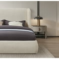 thumbnail image 6 of Queen Size Cream Platform Bed Frame 46" High Headboard Tall Upholstered Bed, 6 of 14
