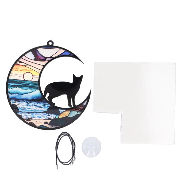 Attrape-soleil pour Chat Vitrail Suspendu Vitrail Vitrail Attrape-Soleil Chat Commémoratif Attrape-Soleil Vitrail Vitrail Suspendu Vitrail Coloré Imprimé Acrylique Ornements Suspendus pour