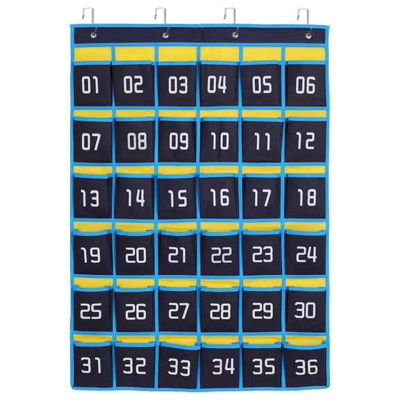 Soimiss Non-Woven Blue Phone Wall Hanging Pouch, Numbered Pockets for Storage