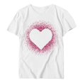 thumbnail image 5 of CHUANK Économies Vêtements Blouse Mignonne pour Femmes T-Shirts Graphiques Cœur d'Été à Manches Courtes Loisirs Col Rond pour Adolescentes Vert Armée, 5 of 5