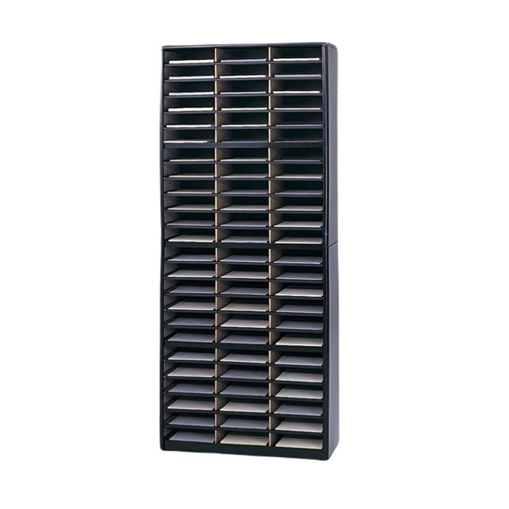 Safco Value Contemporary Metal 72 Compartments Flat Files Organizer in Black