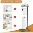 thumbnail image 4 of Freestanding Black Toilet Paper Holder Stand with Wood Base and Basket, 4 of 7