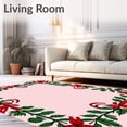 thumbnail image 2 of ODIKA 3'x5' Machine Washable Non-Slip Area Rug, Enchanted Pinecone Decorative With Ribbon Swirls High Traffic Rug, Pink, 625755, 2 of 7