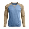 thumbnail image 4 of WRKEKC Mens Long Sleeve Tee Shirts Two Tone Raglan Crew Neck Long Sleeve Soft Knit Curved Hem Daily Casual Pullover Tops, 4 of 7