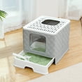 thumbnail image 3 of PAWZ Road Enclosed Cat Litter Box Large with Lid Drawer Type Easy to Clean,Gray, 3 of 12