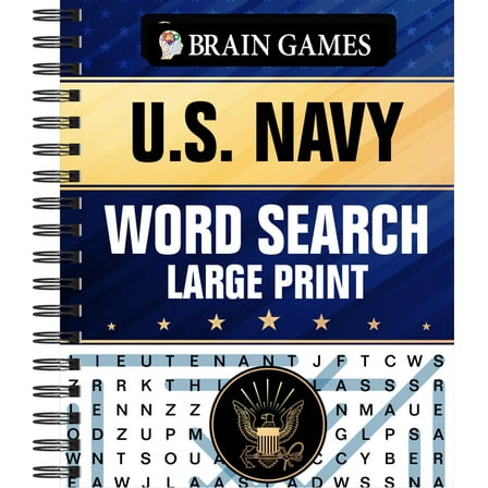 Brain Games Large Print Brain Games - U.S. Navy Word Search - Large Print, (Spiral-Bound)