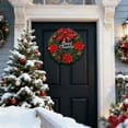 thumbnail image 4 of Christmas Wreath Artificial 18 Inch - Front Door Wreath with Red Bow, Berries, Christmas Balls and Golden Flower for Window Wall Decor, 4 of 8