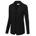 thumbnail image 2 of JJ Perfection Women's Solid Knit Open Front Cardigan With Pockets (Plus Size Available), 2 of 4