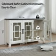 thumbnail image 2 of Joaxswe 55" Coffee Wine Bar Cabinet with 3 Glass Doors, Modern Buffet Sideboard Table for Dining Room, White, 2 of 8