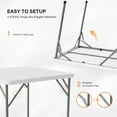 thumbnail image 3 of UBesGoo Protable 34in Folding Table,  Square Full Table Top Plastic Table with Foldable Legs for Outdoor Indoor Kitchen Party Wedding Commercial Event, White, 3 of 8