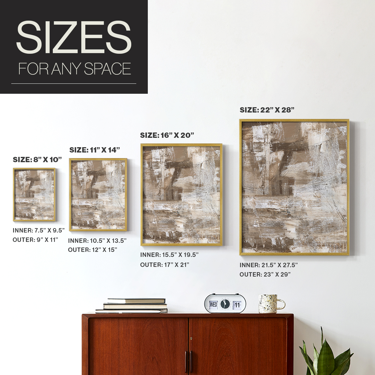 Bronzed II Framed Print in Gold Solid Wood Framed Print No Nail Hanging